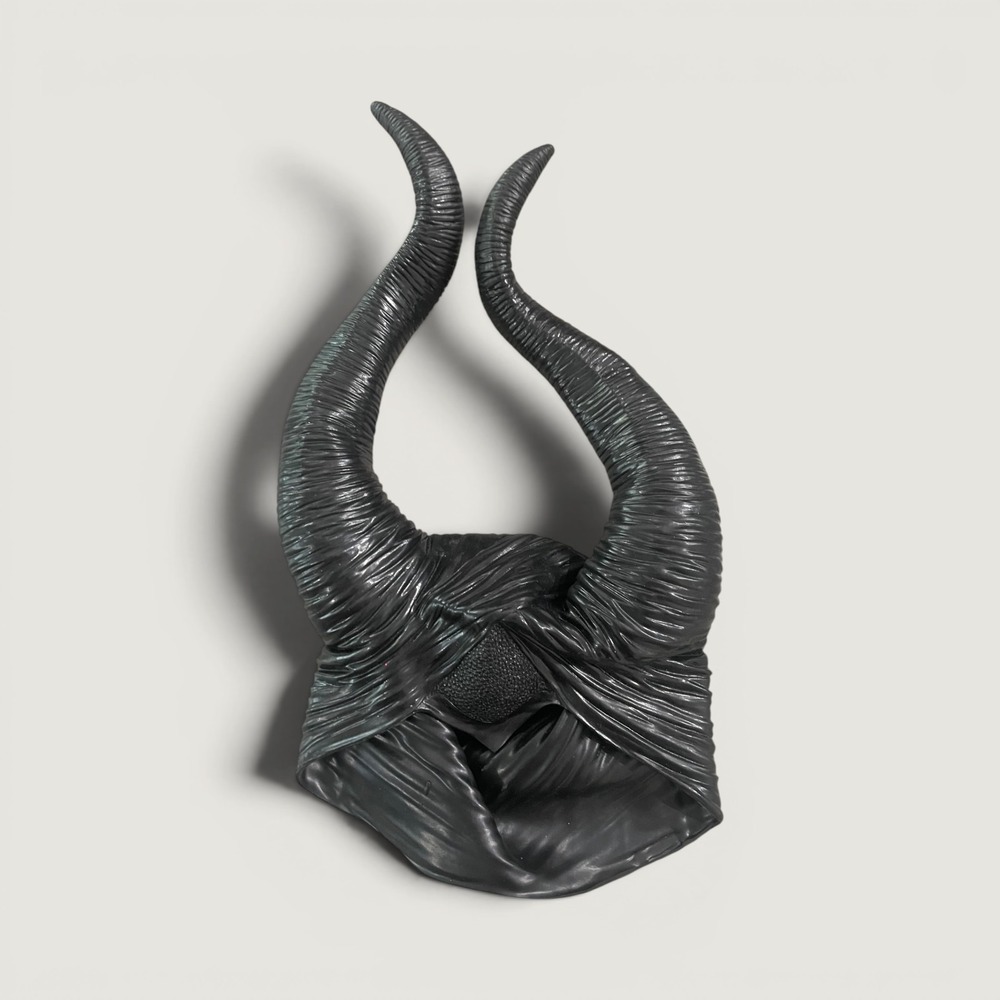 Disney Maleficent Adult Costume Horns Headpiece Black Latex Hood Halloween